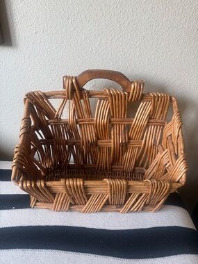 Vintage Woven Decorative Carry Basket in Honey Brown shelf decor mail box